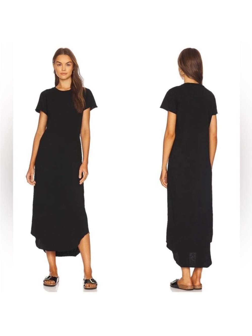 Frank & Eileen Black Short-Sleeve Maxi Harper t shirt Dress